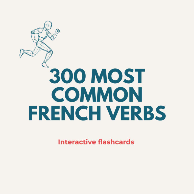 300 Most Common French Verbs cover art for Quizlet French class ©2025 - the Ways to French