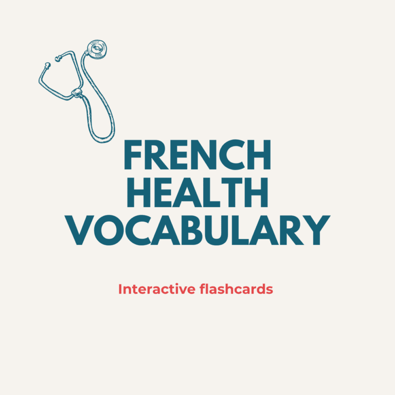 French Health vocabulary cover art for Quizlet French class ©2025 - the Ways to French