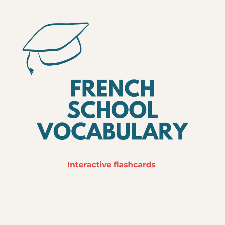 French school vocabulary cover art for Quizlet French class ©2025 - the Ways to French