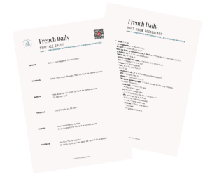 Free transcripts for French listening practice A1 ©TheWaystoFrench